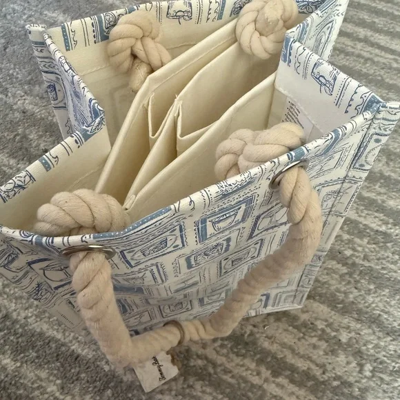 The item is a canvas wine bag by Tommy Bahama, designed to hold four bottles. - Picture 5 of 5